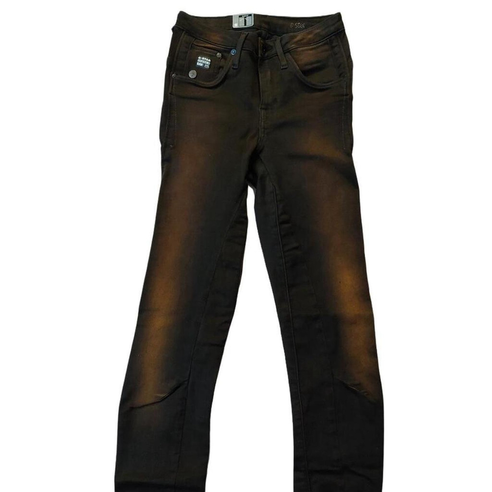 Retro Vintage G-Star Raw 3D Black Copper Bronze Super Skinny Jeans Pants Sz 25